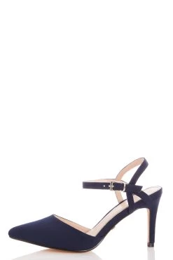 Navy Faux Suede Courts