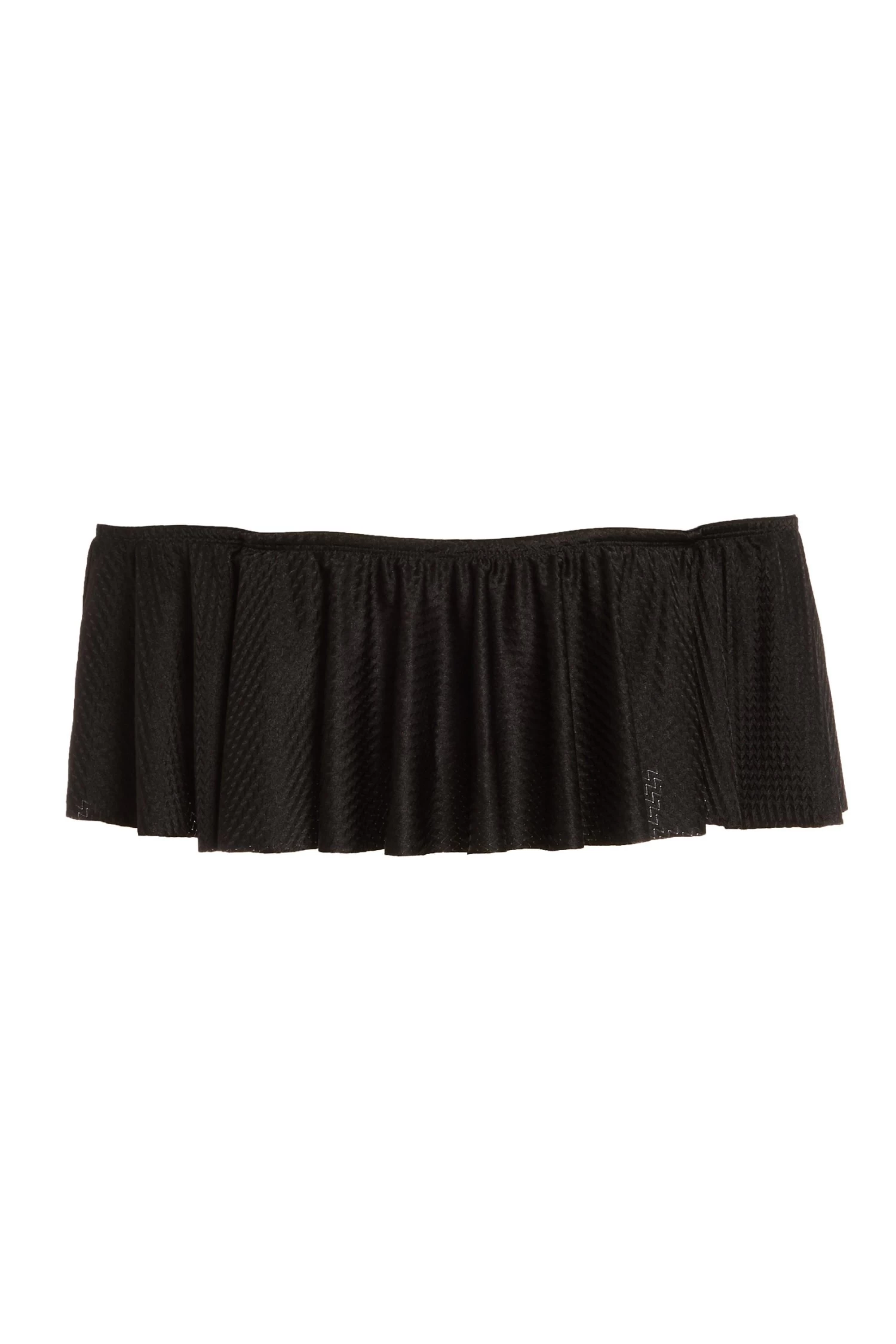 Black Textured Frill Bikini Top - Image 5