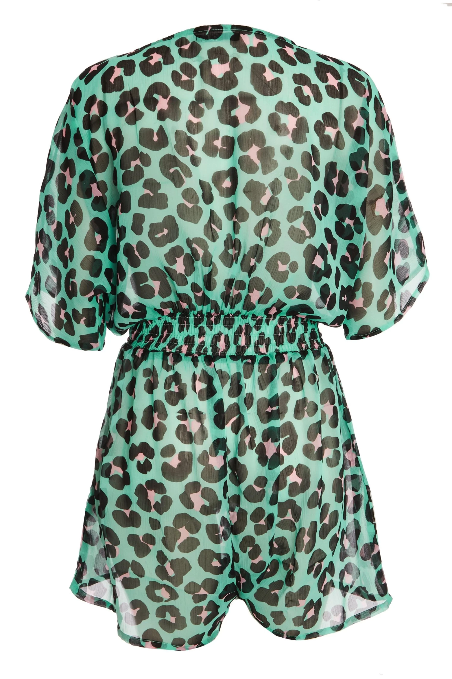 Green Leopard Print Playsuit - Image 5