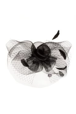 Black Flower Large Fascinator
