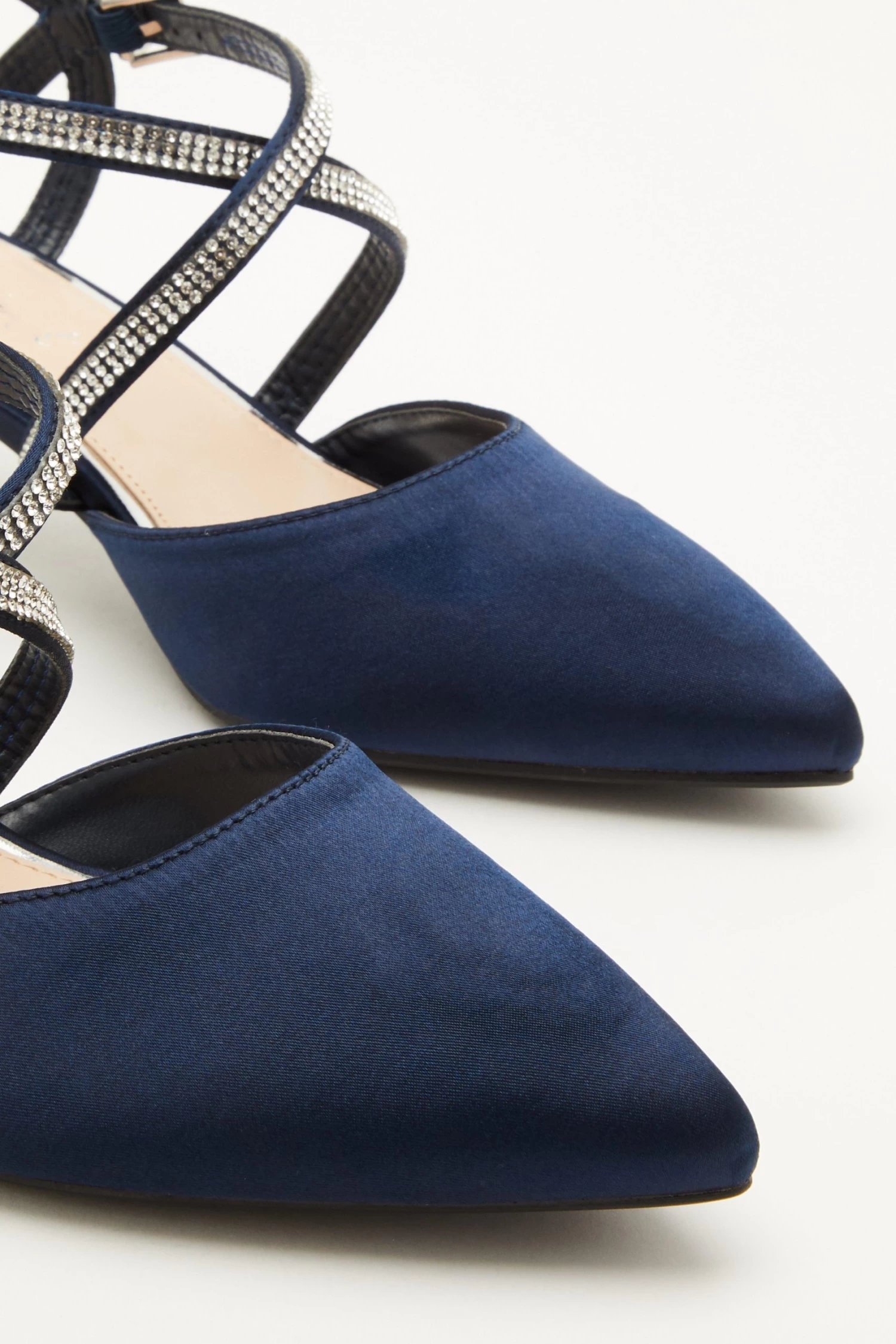 Wide Fit Navy Diamante Court Heels - Image 5