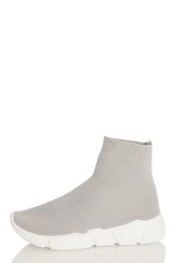 Grey Knit Sock Trainer