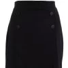 Black Button Front Mini Skirt