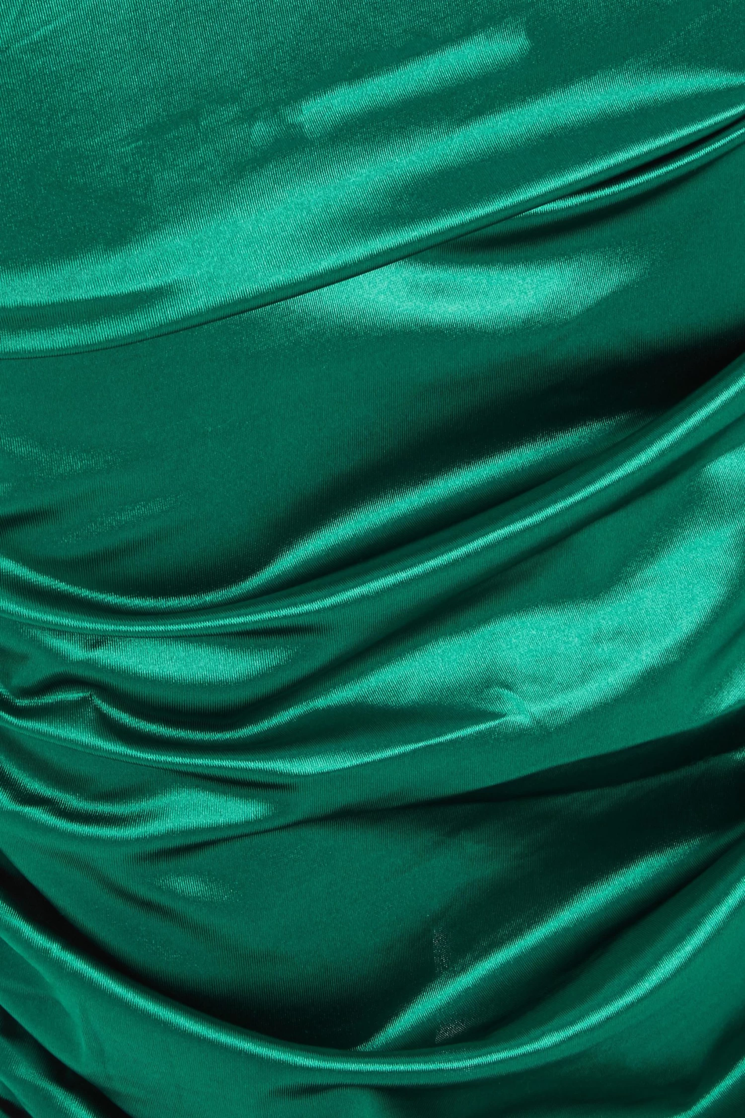 Green Satin Bodycon Midi Dress - Image 6