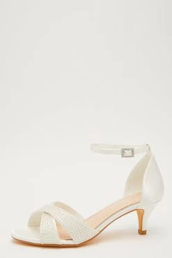 Bridal Wide Fit White Heeled Sandals