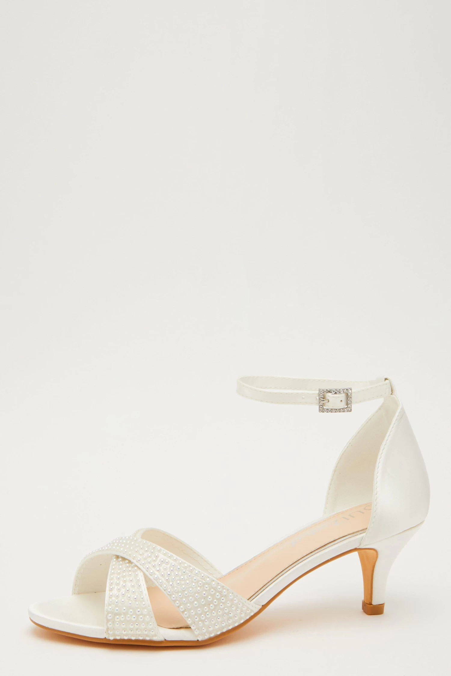 Bridal Wide Fit White Heeled Sandals