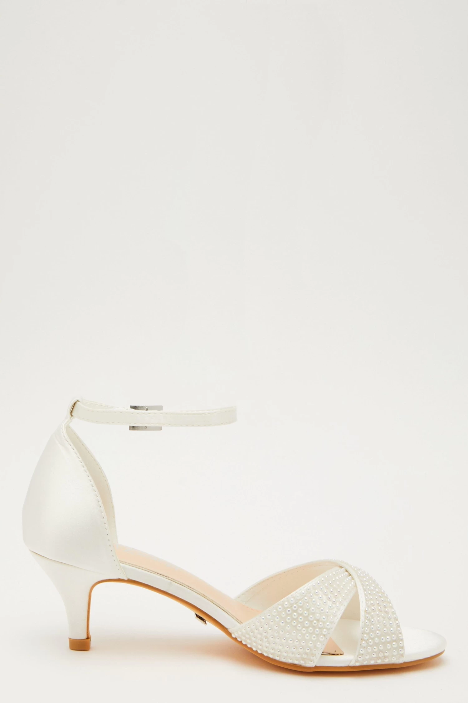 Bridal Wide Fit White Heeled Sandals - Image 6