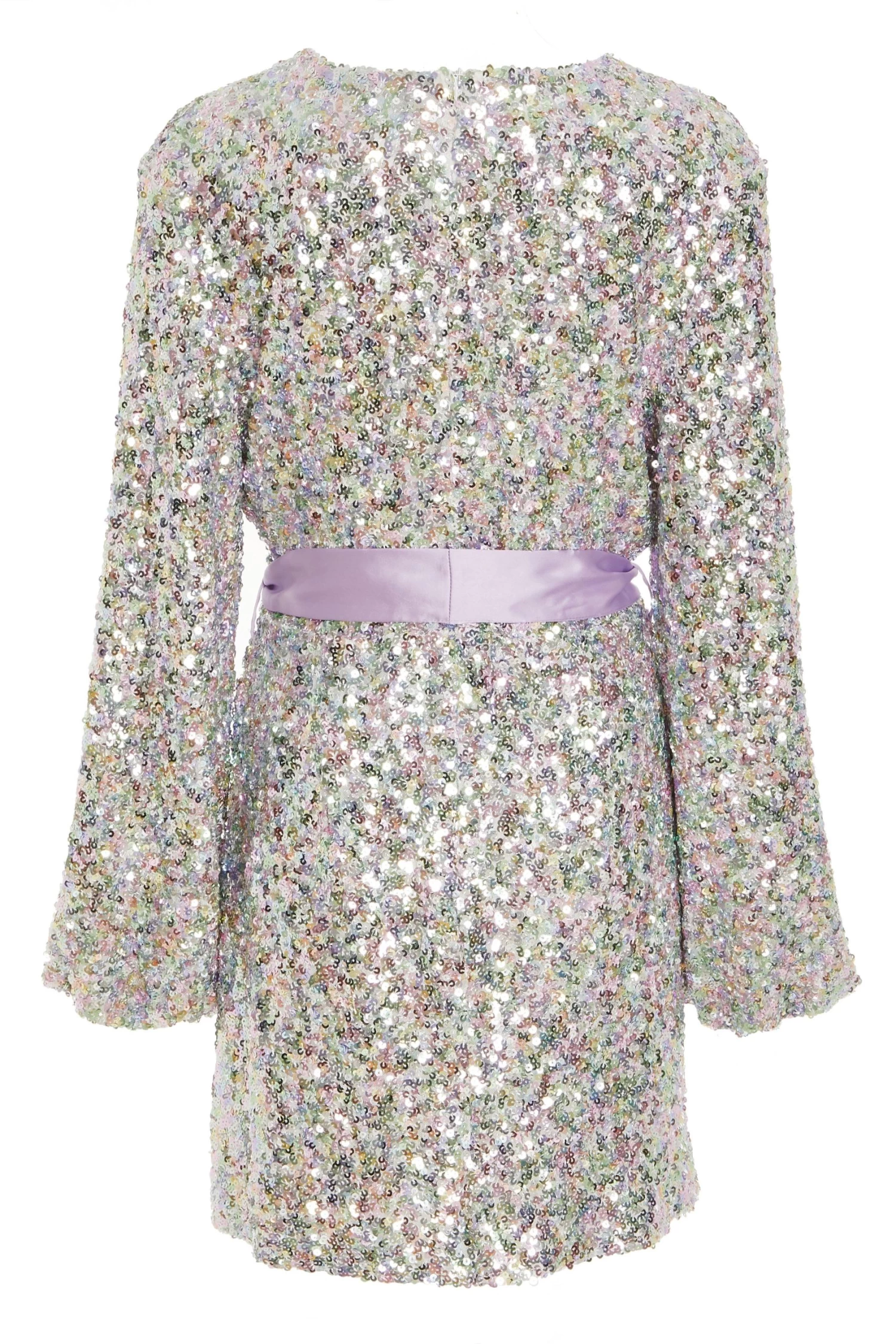 Multicoloured Sequin Wrap Dress - Image 5