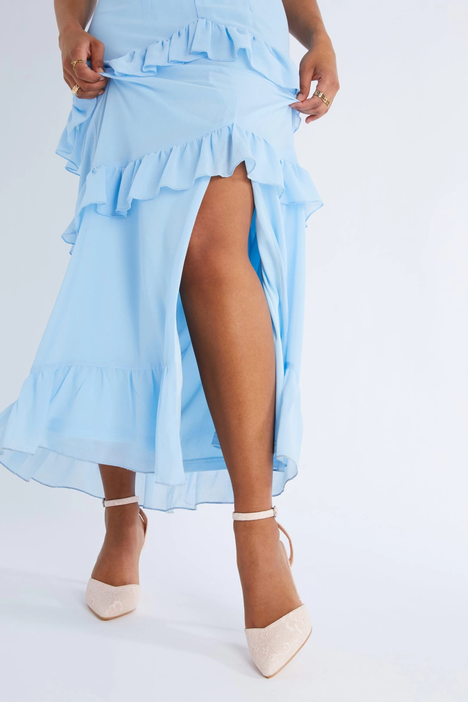 Pink Glitter Lace Court Heels - Image 2