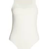 White Square Neck Bodysuit