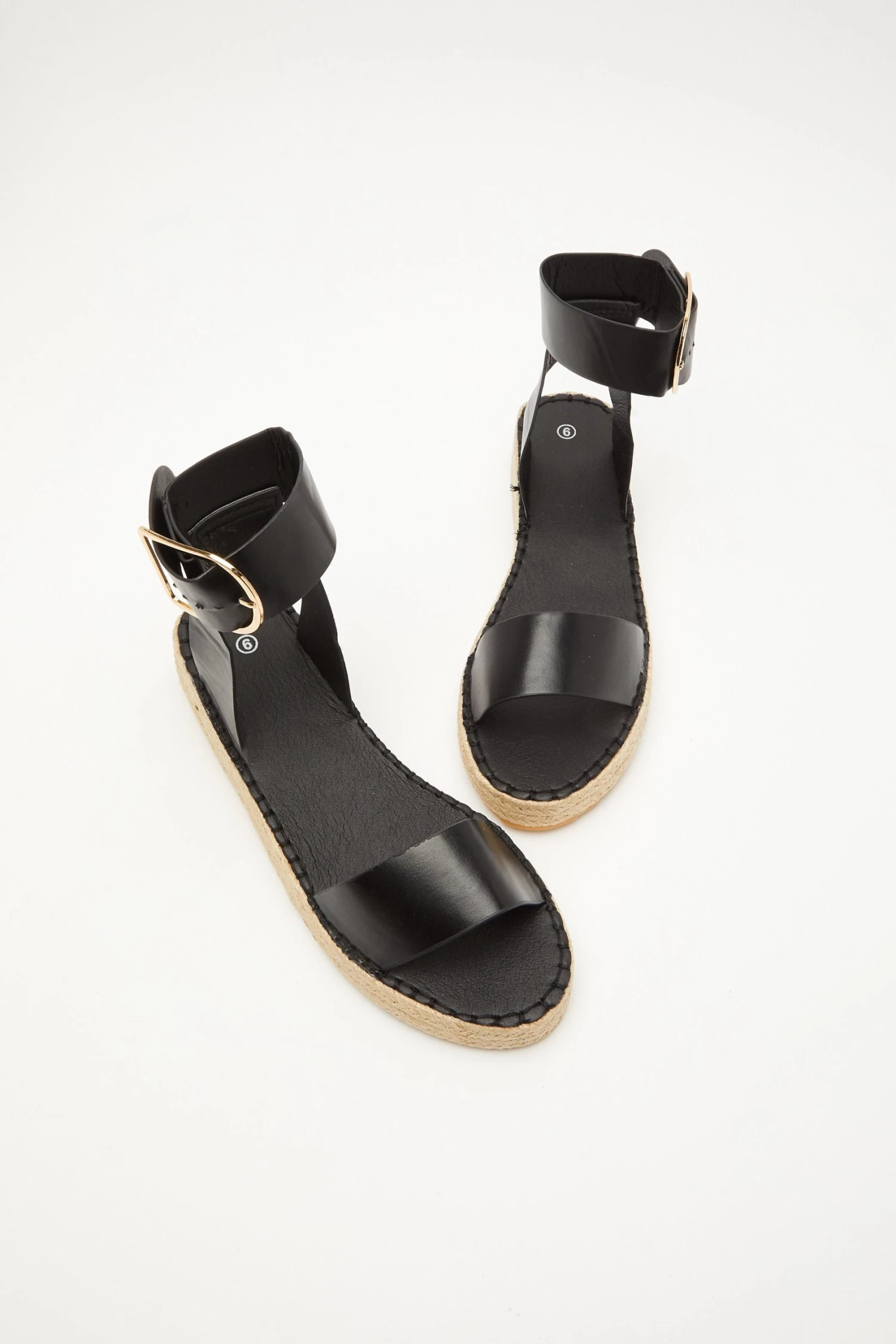 Black Faux Leather Flatforms - Image 4