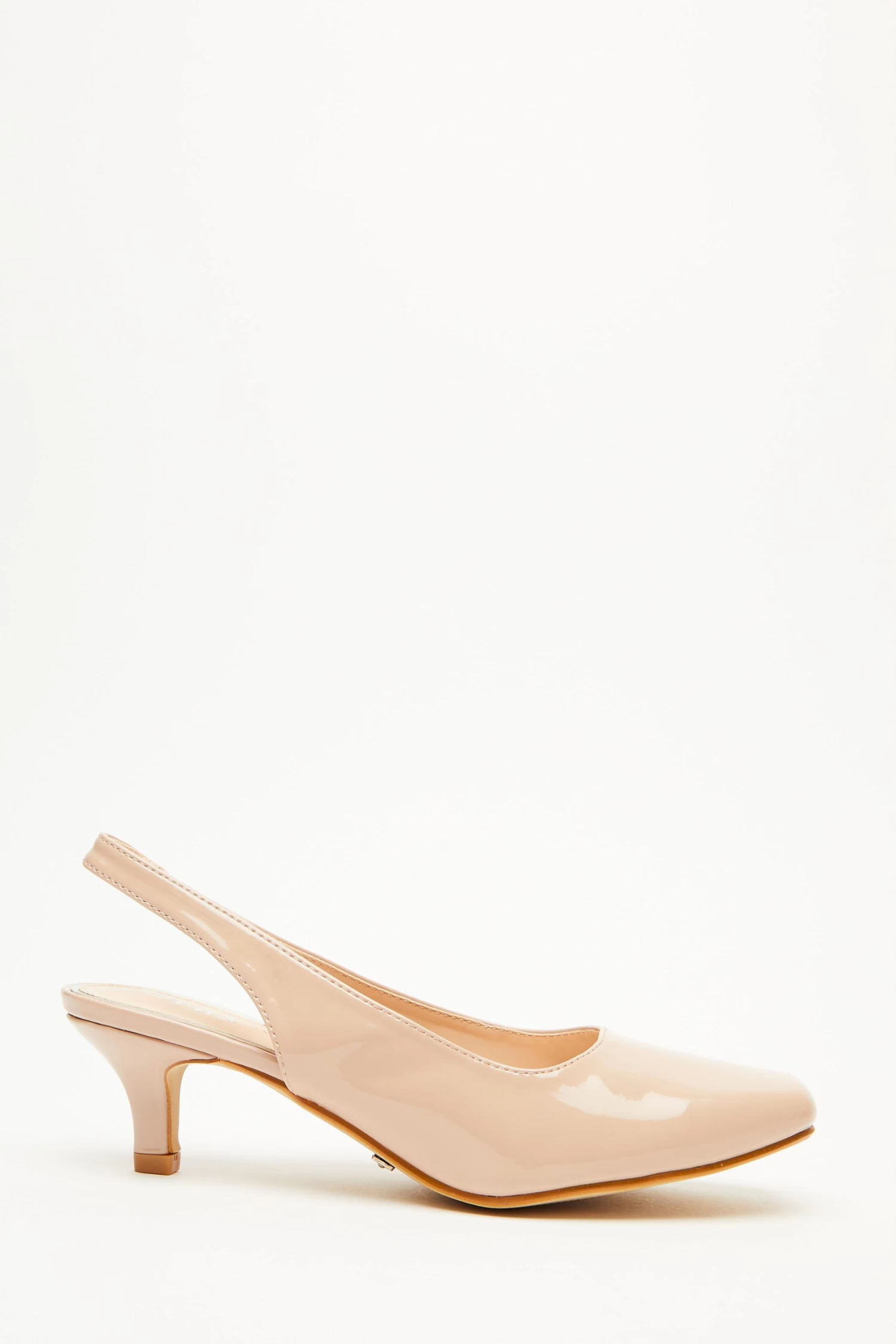 Wide Fit Nude Low Court Heels - Image 2