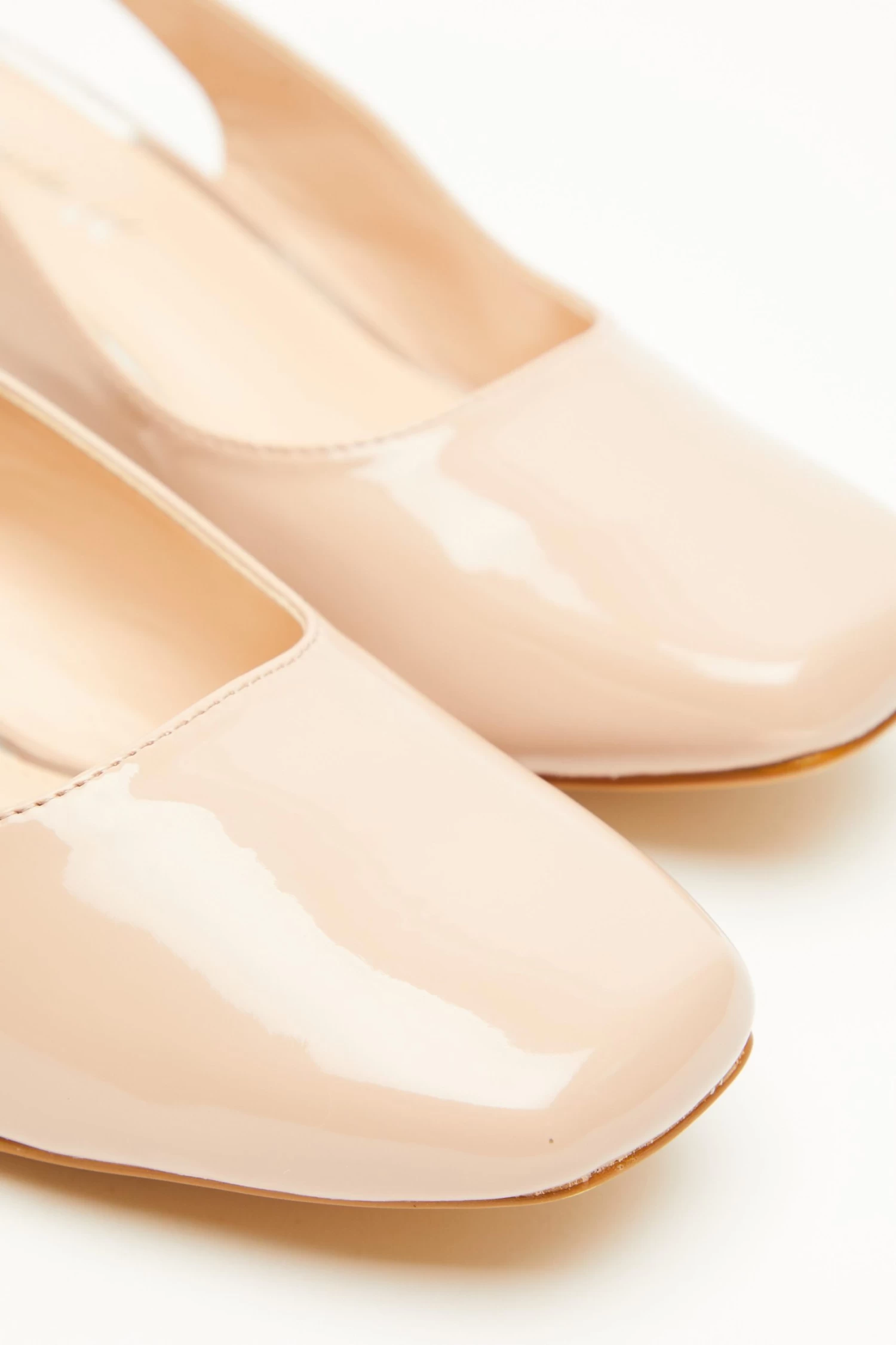 Wide Fit Nude Low Court Heels - Image 5