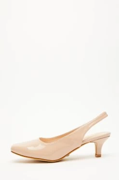 Wide Fit Nude Low Court Heels