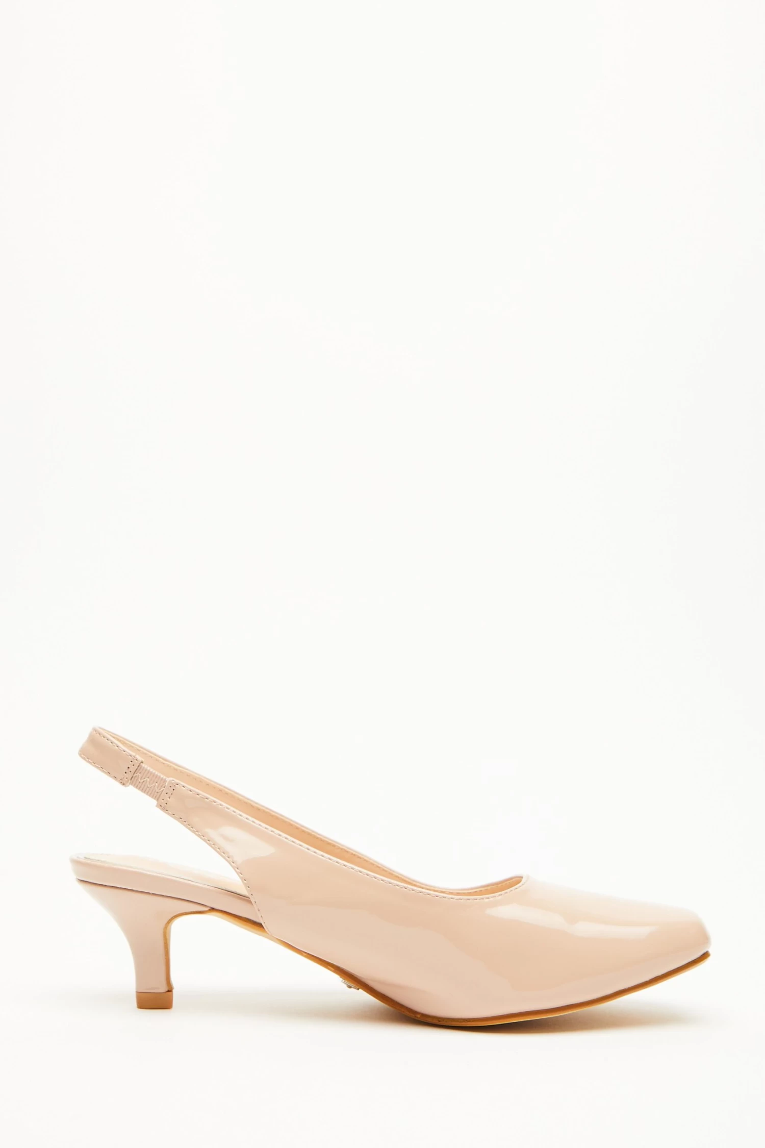 Wide Fit Nude Low Court Heels - Image 6