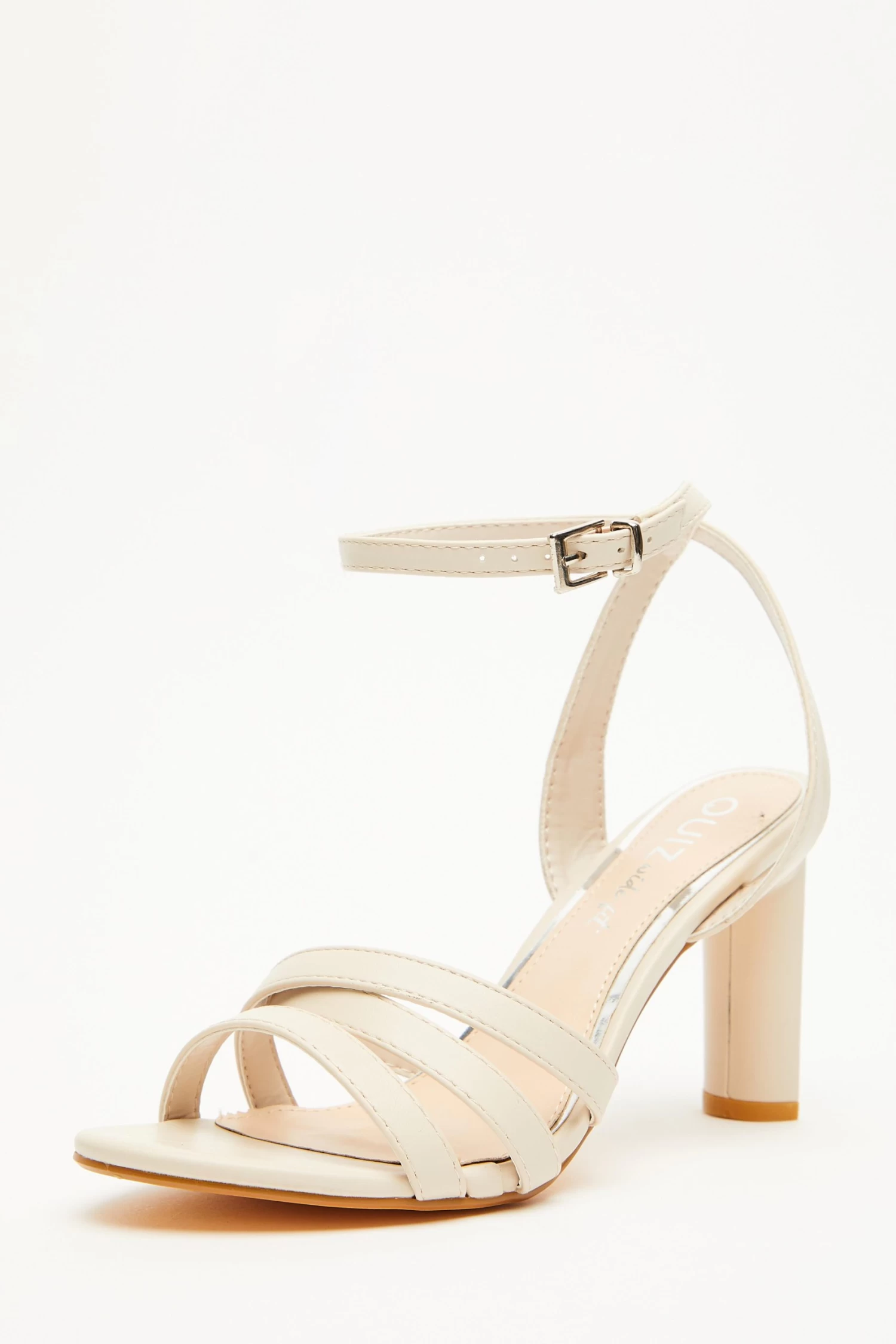 Wide Fit Nude Strappy Heeled Sandals - Image 3