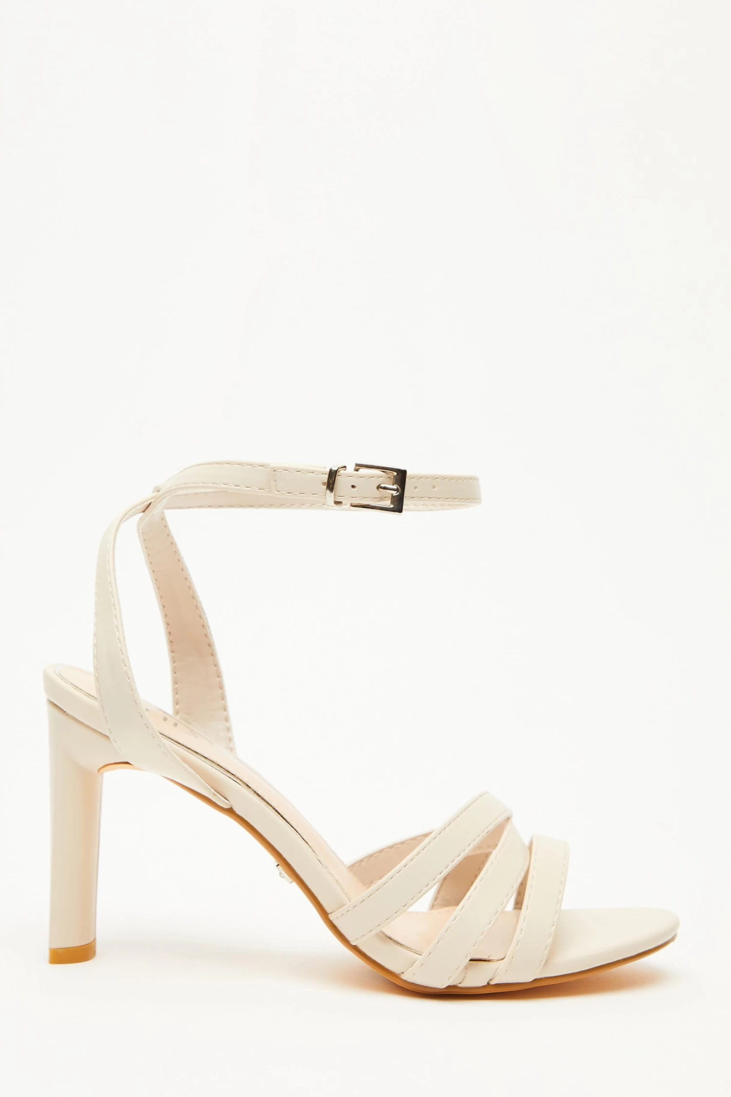 Wide Fit Nude Strappy Heeled Sandals - Image 2