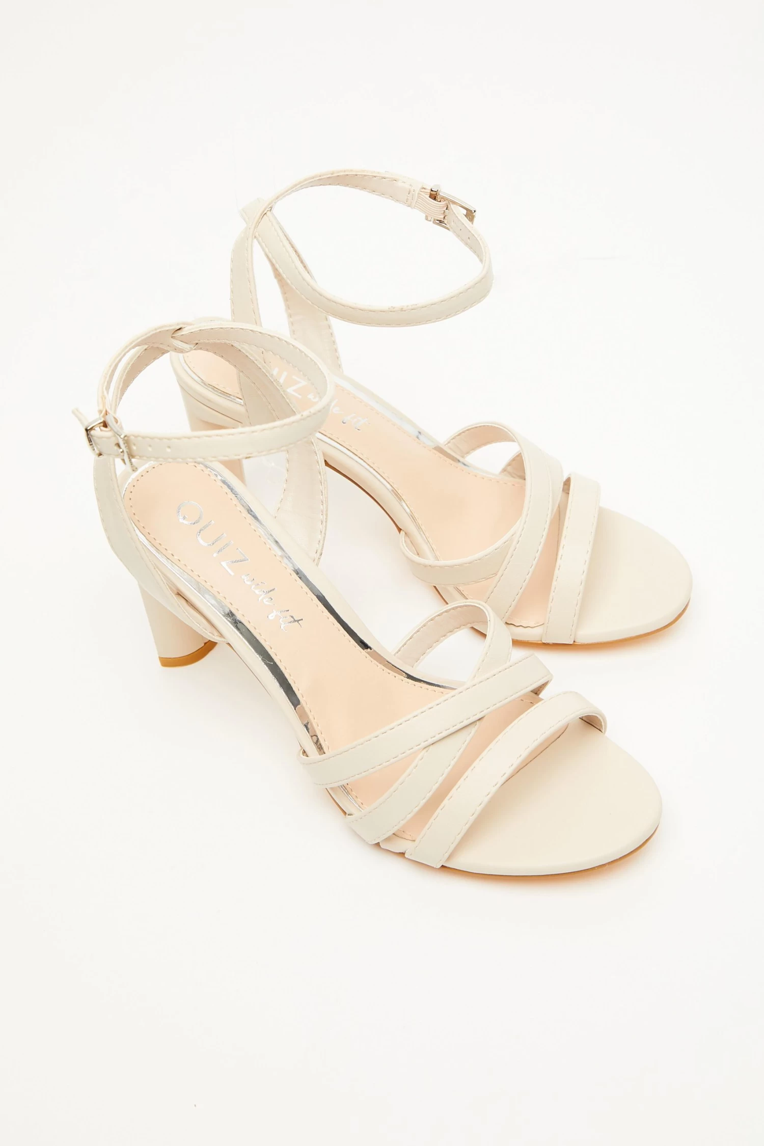 Wide Fit Nude Strappy Heeled Sandals - Image 4