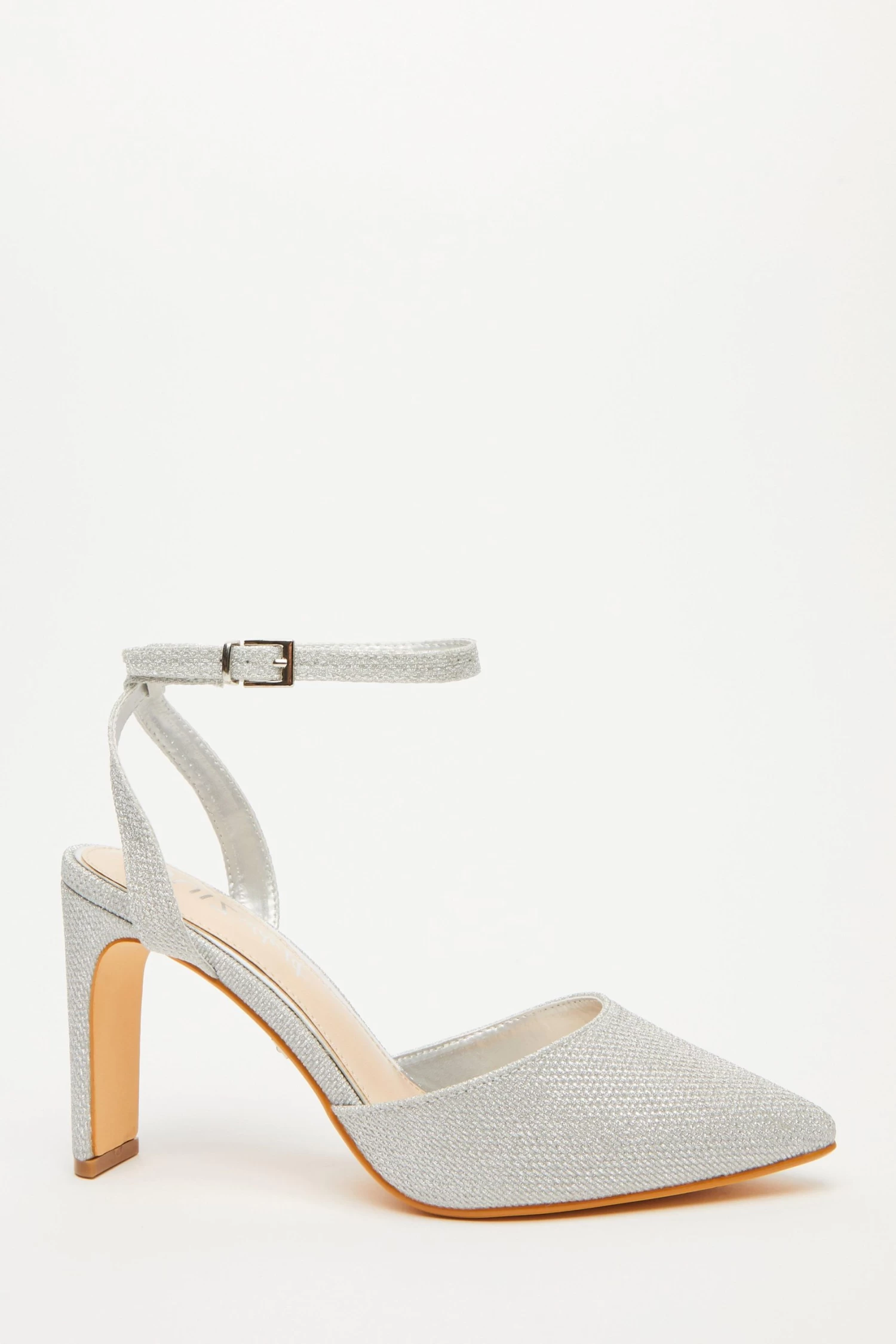Wide Fit Silver Shimmer Court Heel - Image 2