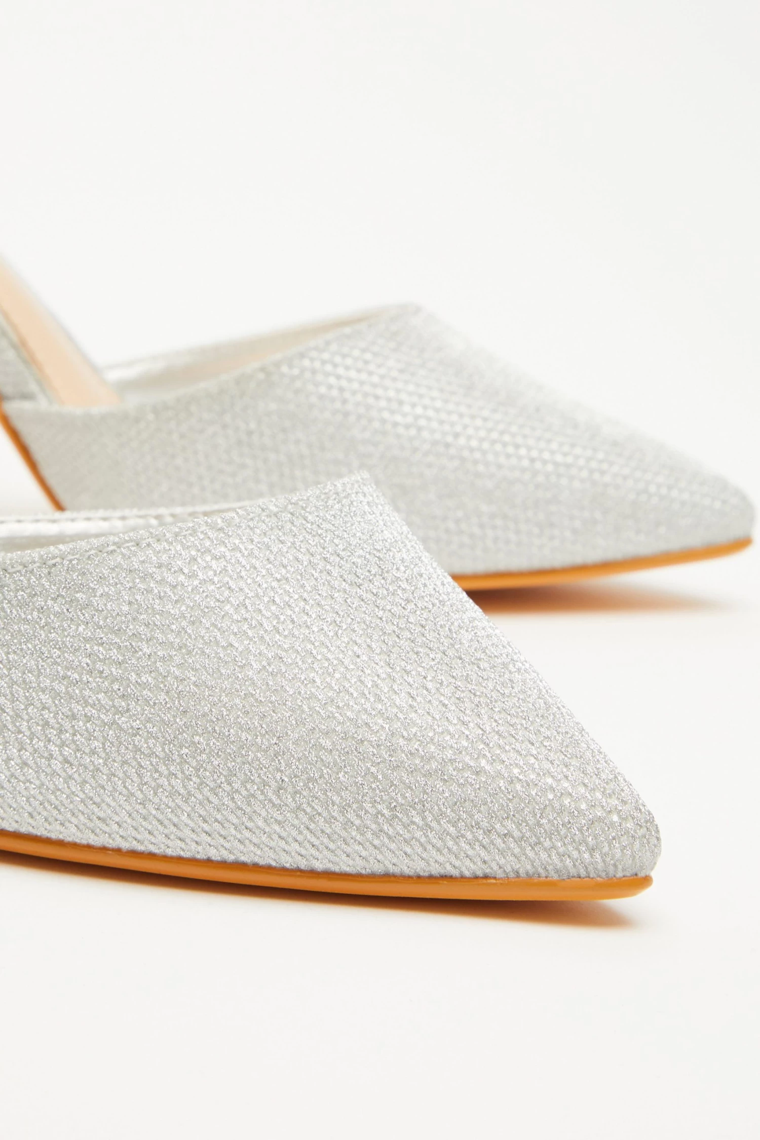 Wide Fit Silver Shimmer Court Heel - Image 5