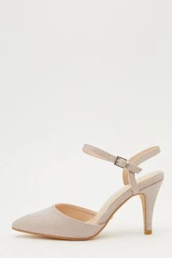 Wide Fit Pink Shimmer Court Heels