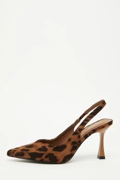 Brown Animal Print Court Heels