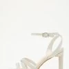 Wide Fit Silver Shimmer Block Heeled Sandals