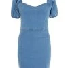 Blue Denim Sweetheart Bodycon Mini Dress