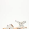 Silver Cross Strap Sandals