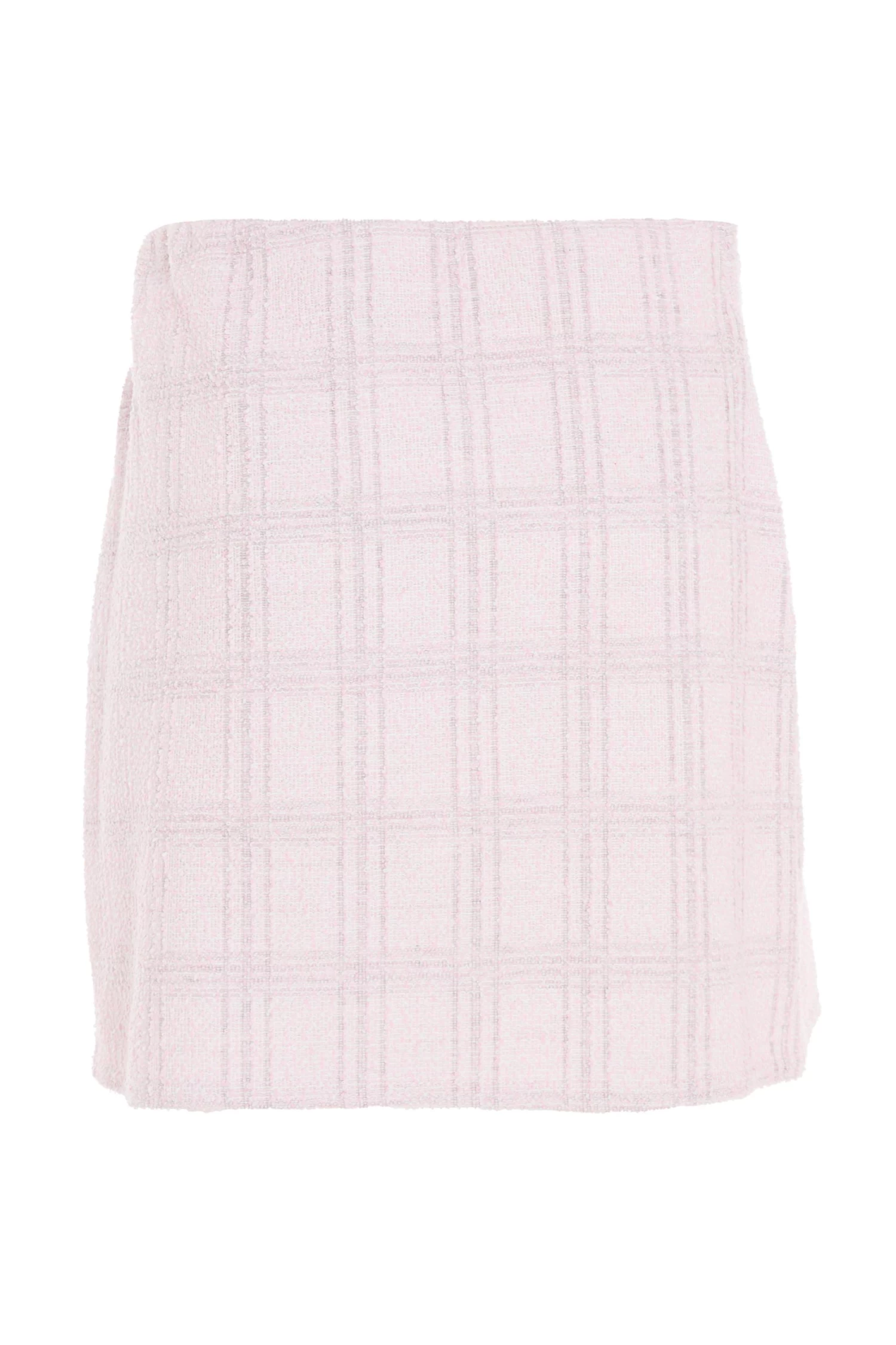 Pink Check Boucle Mini Skirt - Image 5