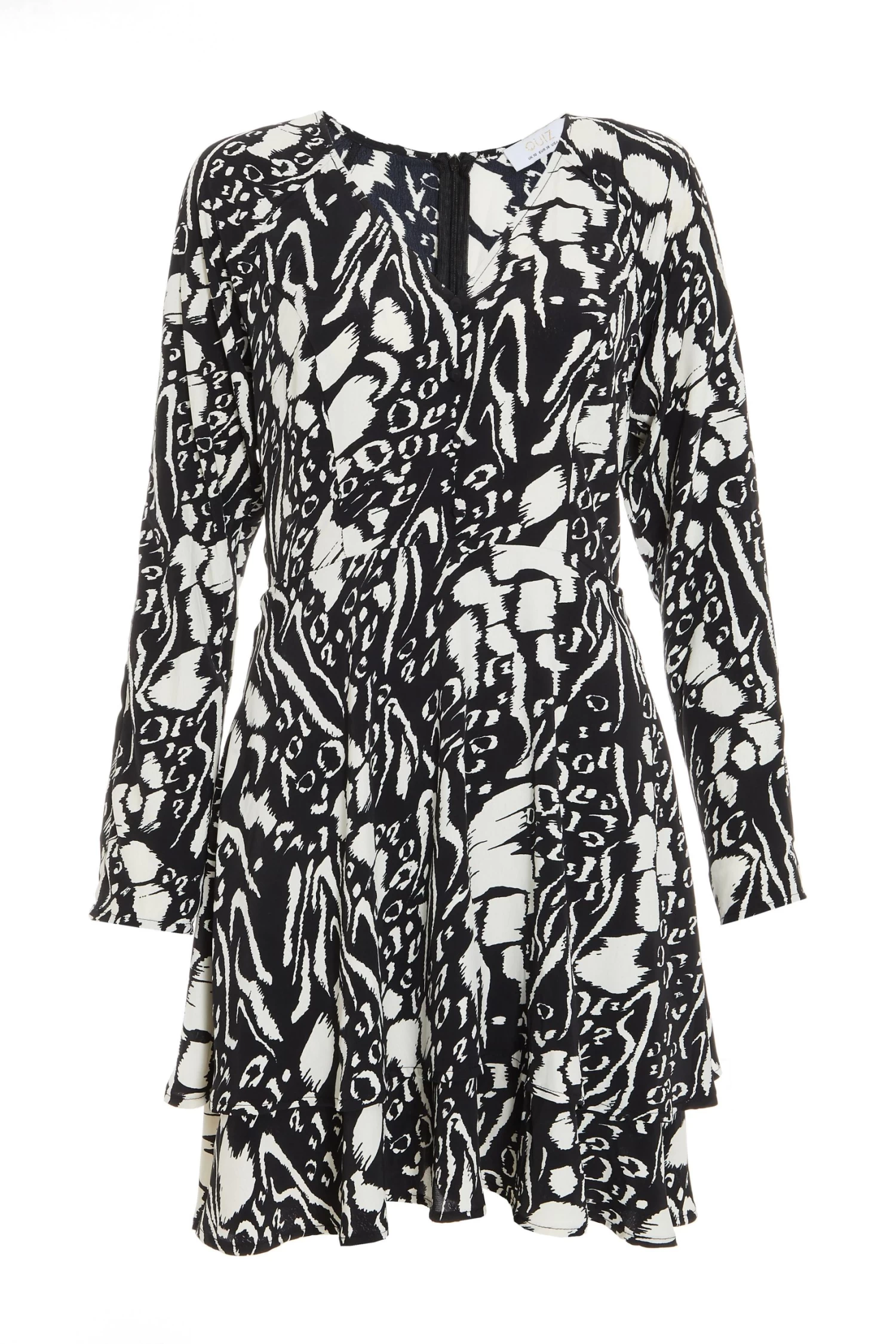 Black Animal Print Mini Dress