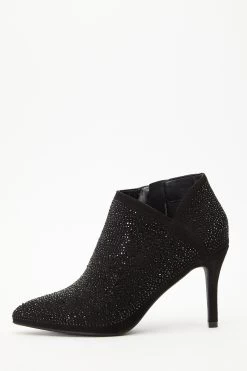 Black Diamante Shoe Boots