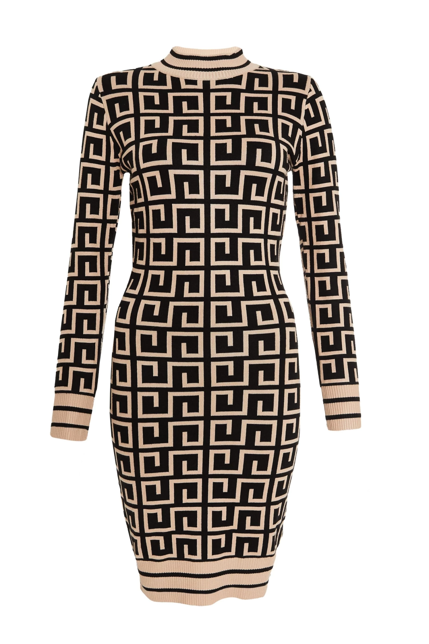 Stone Geometric Mini Jumper Dress