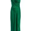 Green Satin Midi Dress