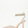 Champagne Satin Diamante Court Heels