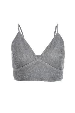 Silver Glitter Crop Top