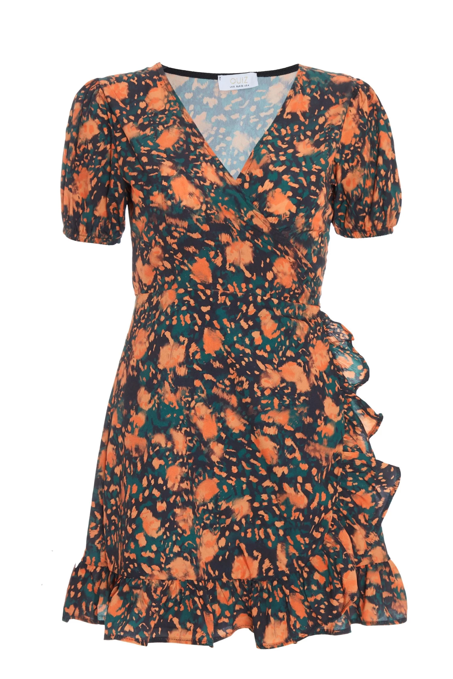 Petite Multicoloured Animal Print Wrap Midi Dress