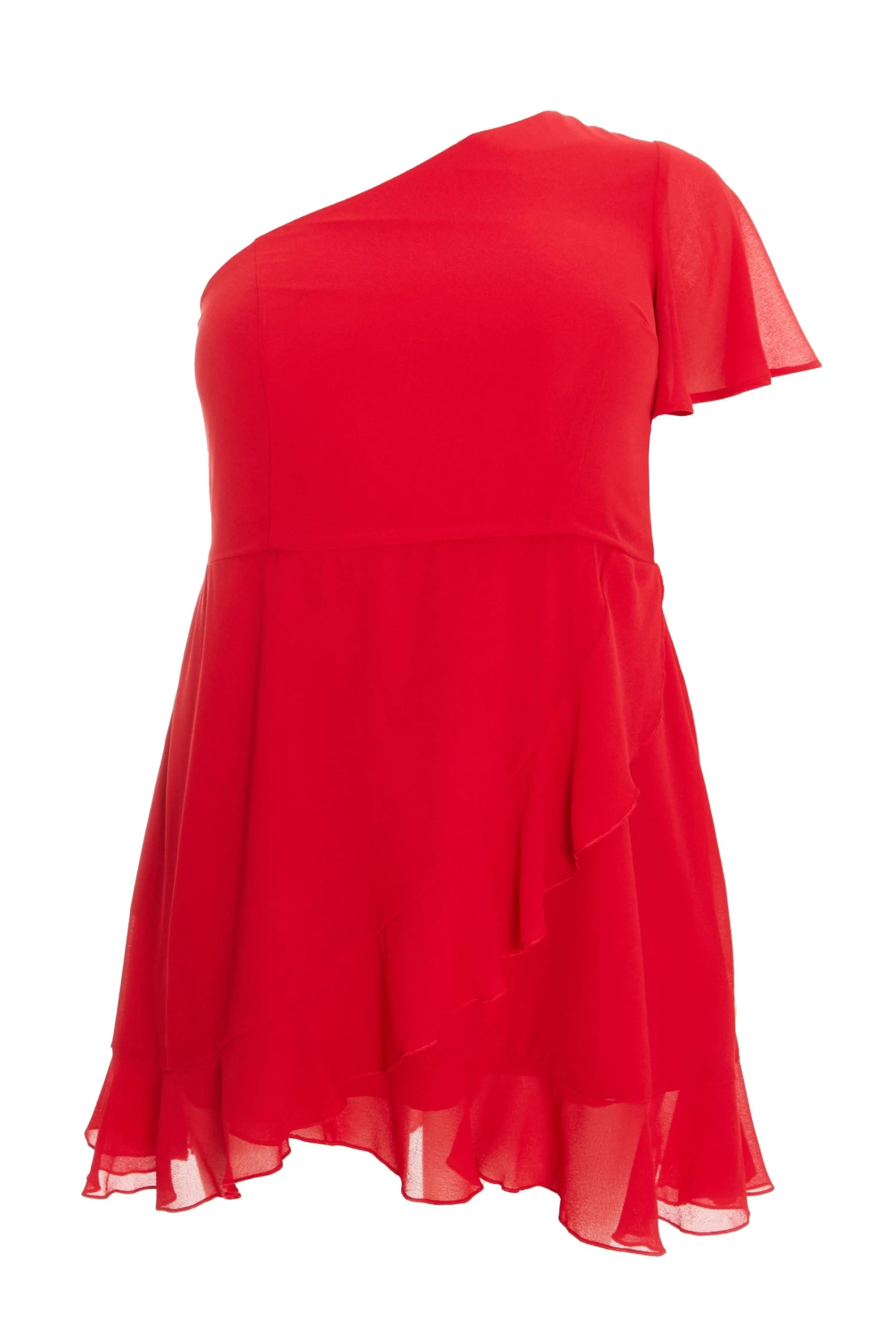 Curve Red Chiffon Mini Dress