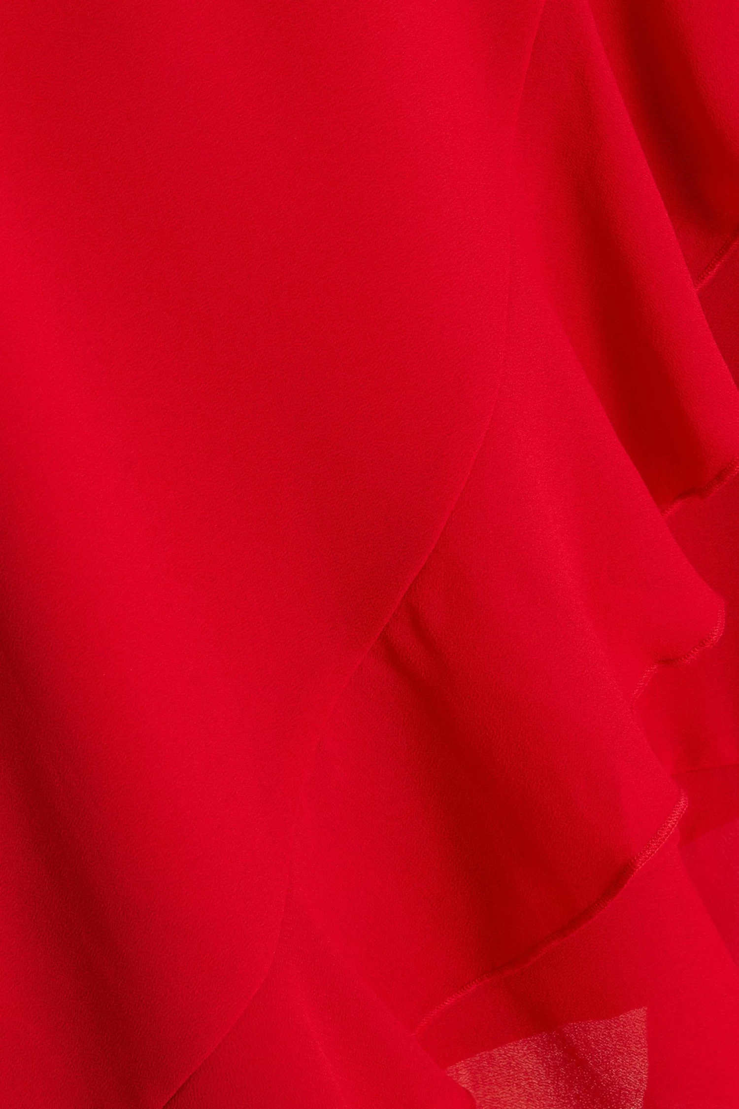 Curve Red Chiffon Mini Dress - Image 6