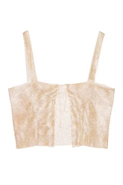 Gold Diamante Chain Crop Top