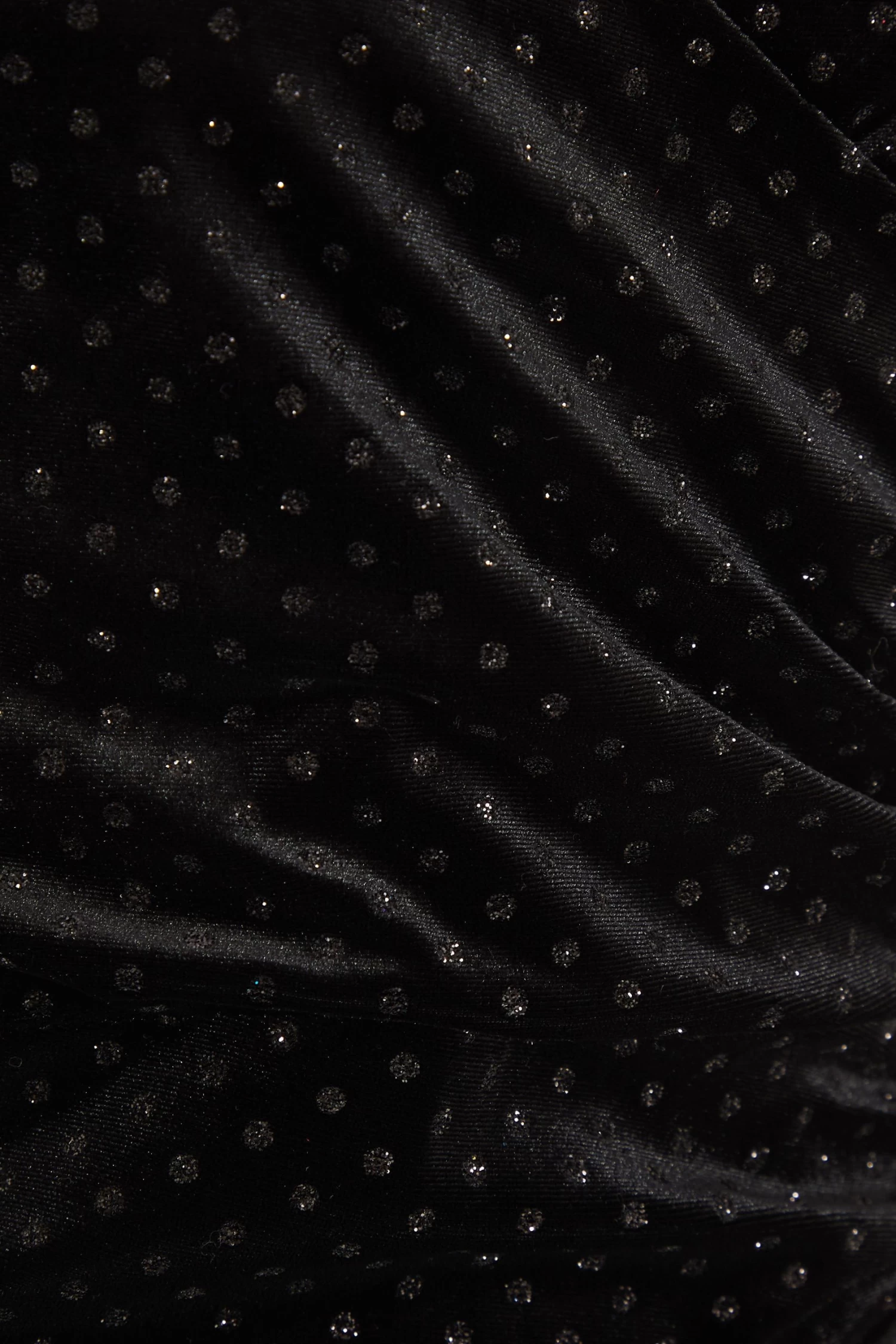 Black Velvet Glitter Polka Dot Mini Dress - Image 6