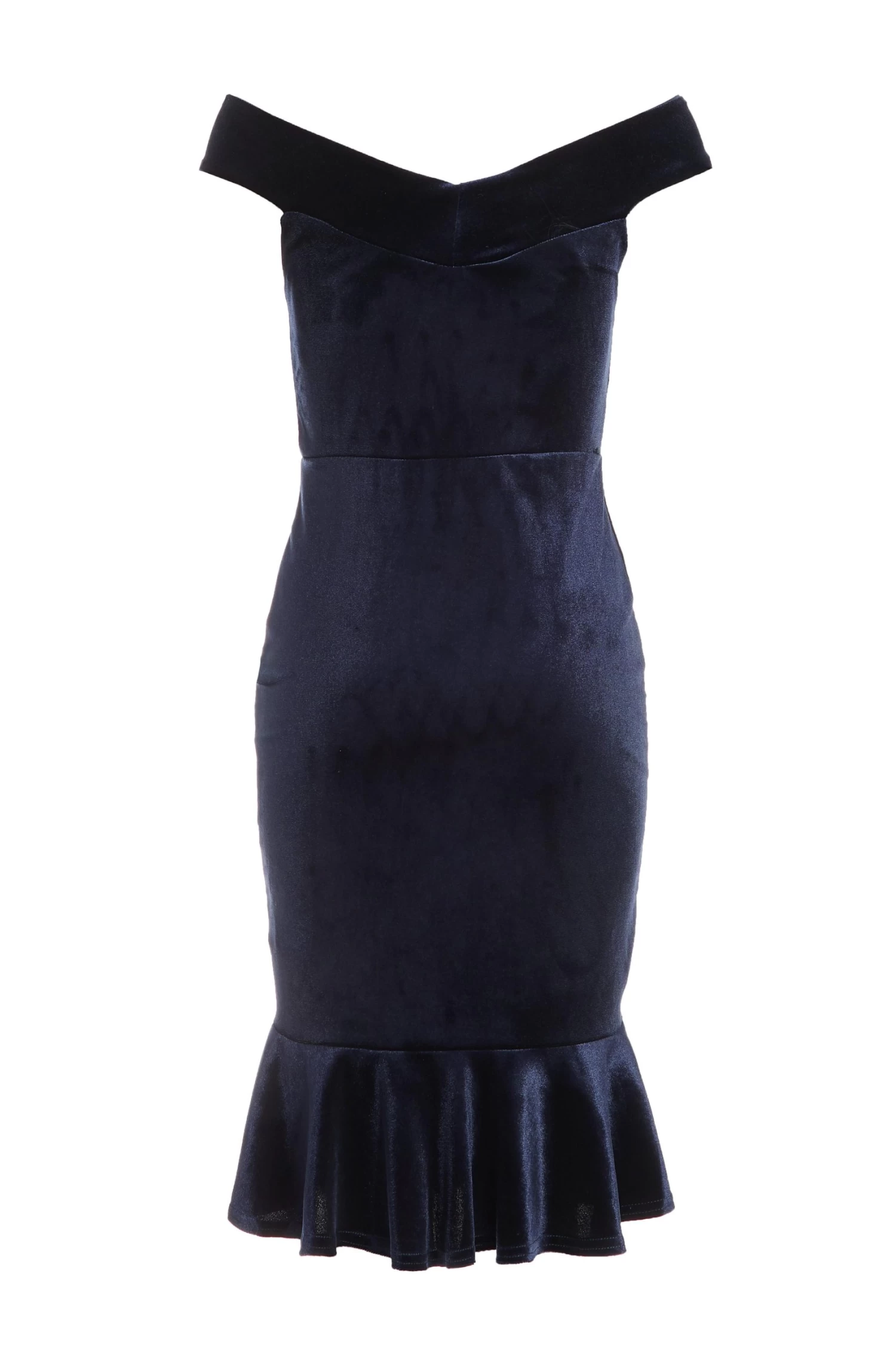 Petite Royal Blue Velvet Midi Dress - Image 5
