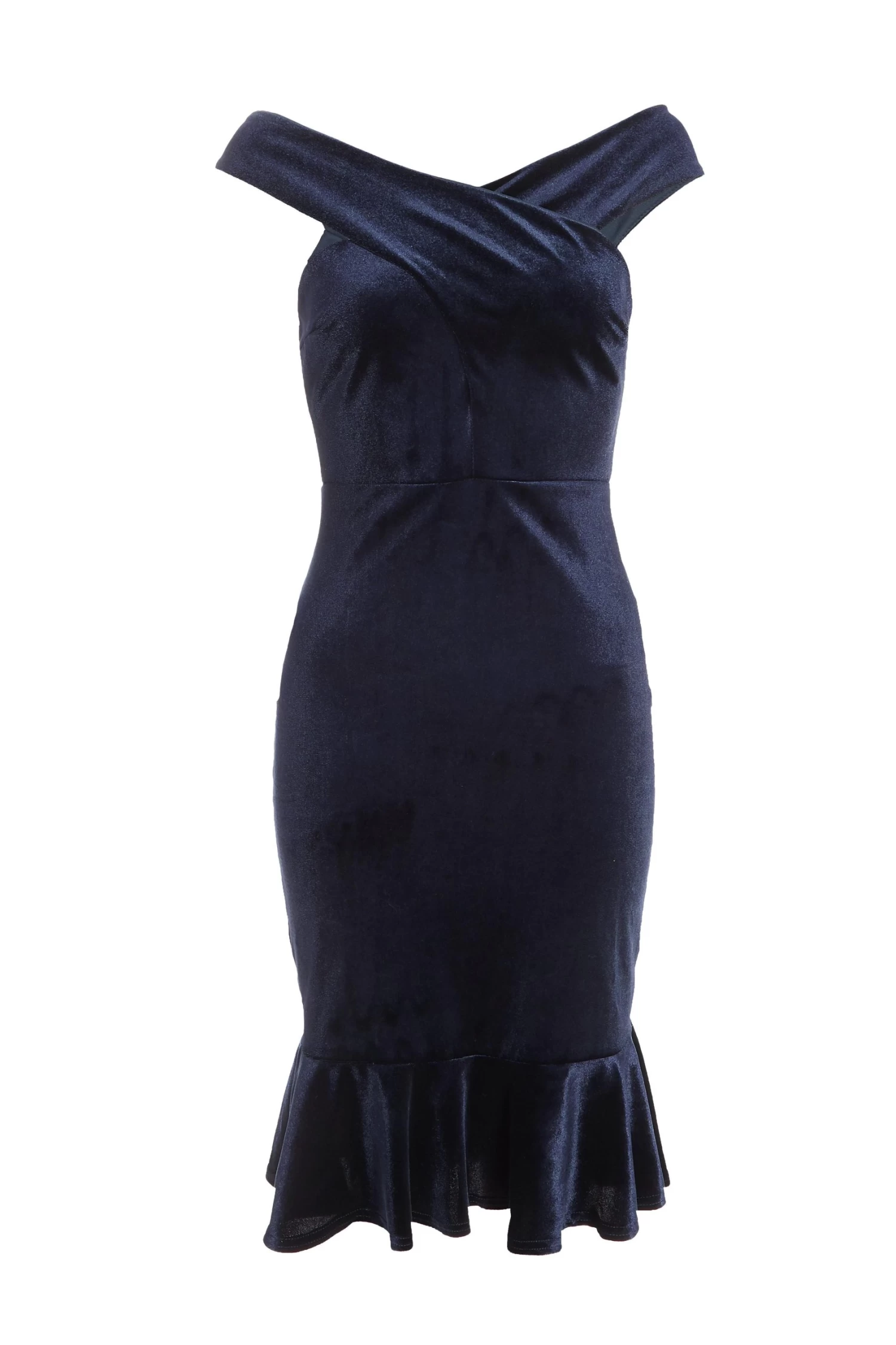 Petite Royal Blue Velvet Midi Dress