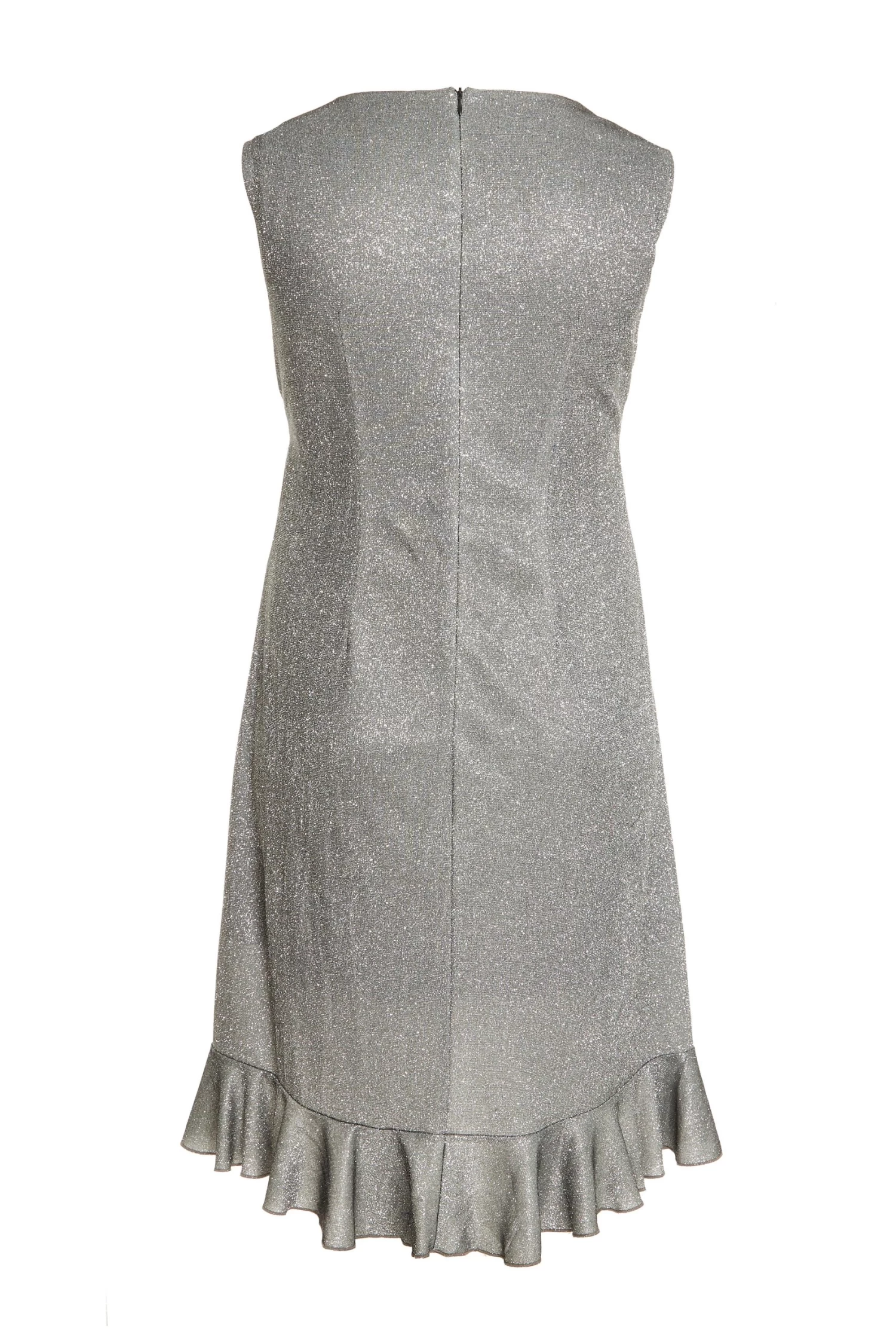 Curve Silver Bodycon Frill Midi Dress - Image 5