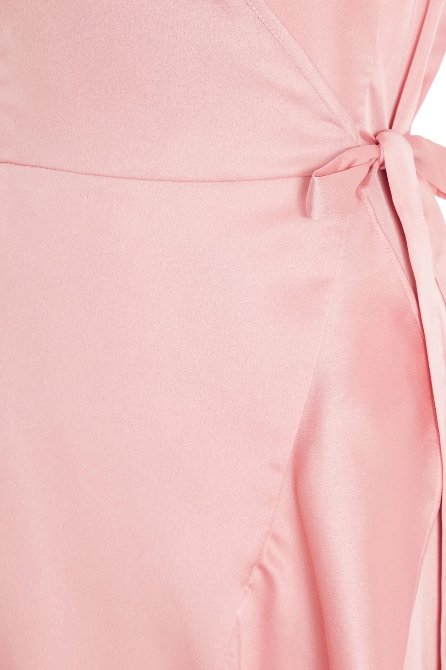 Pink Satin Wrap Maxi Dress - Image 6