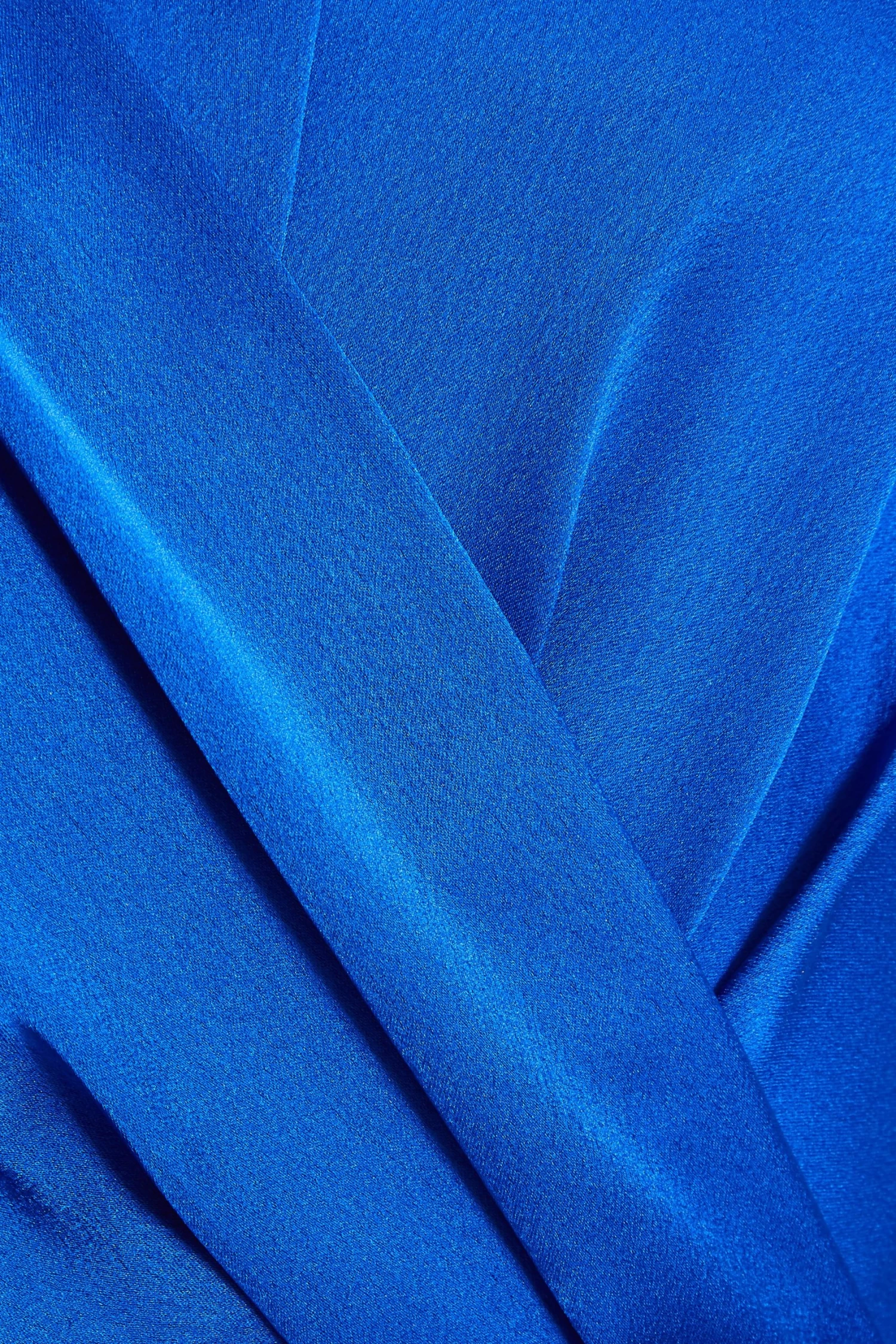 Blue Satin Wrap Mini Skater Dress - Image 6