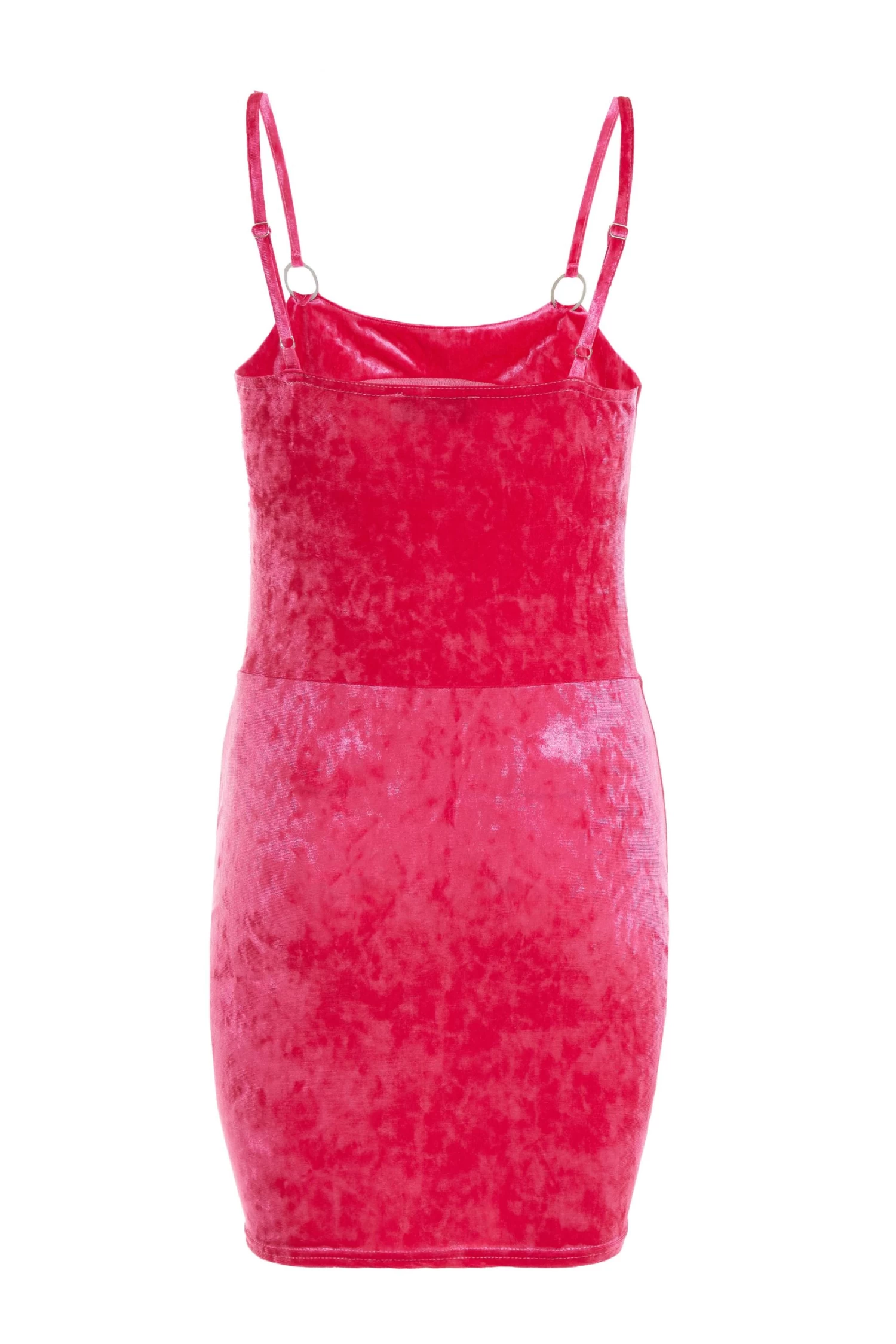 Pink Velvet Bodycon Mini Dress - Image 5