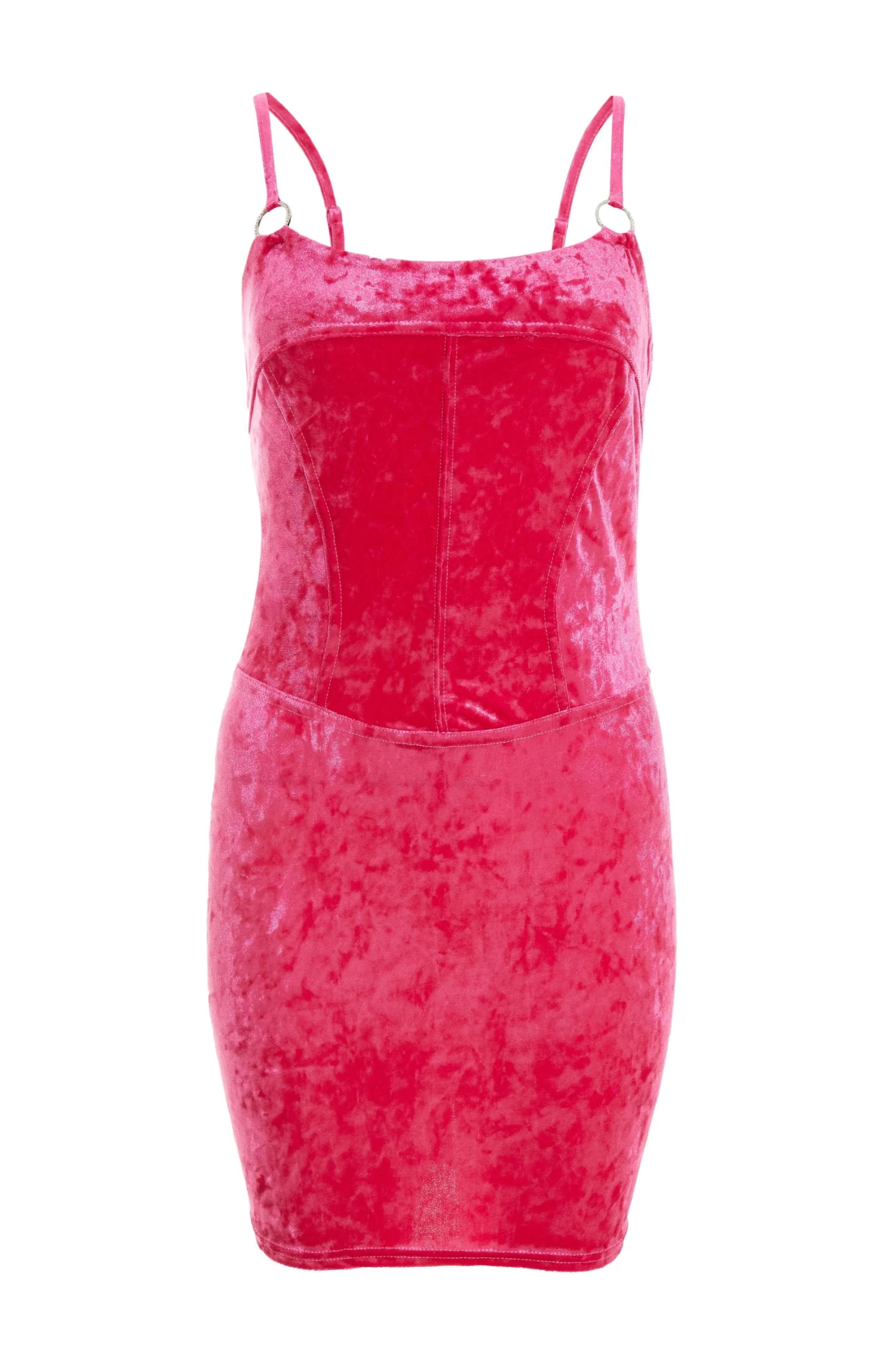 Pink Velvet Bodycon Mini Dress