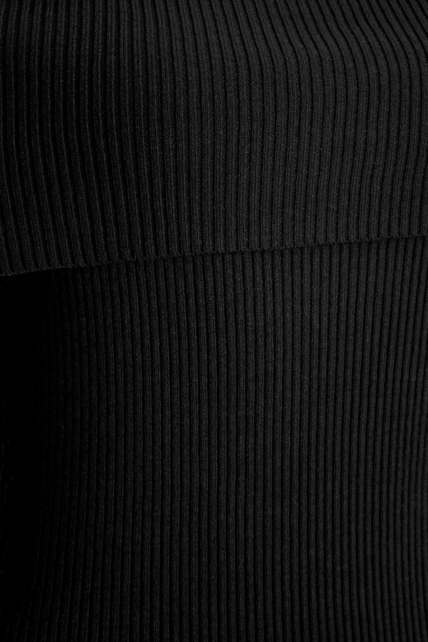 Black Ribbed Knit Bodycon Midi Dress - Image 6