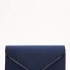 Navy Velvet Envelope Clutch Bag